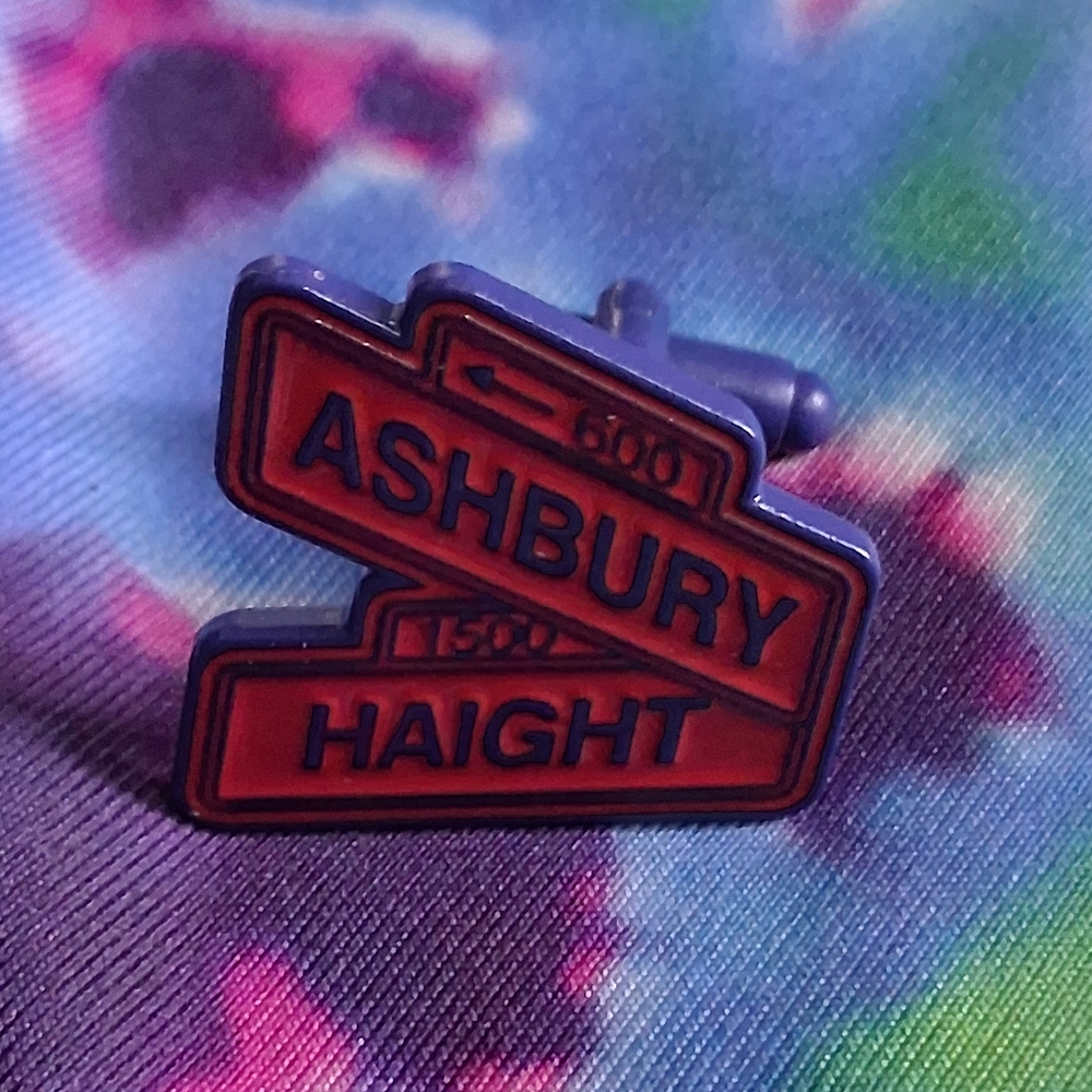 Haight Ashbury Street Sign Cufflinks (Red/Blue)